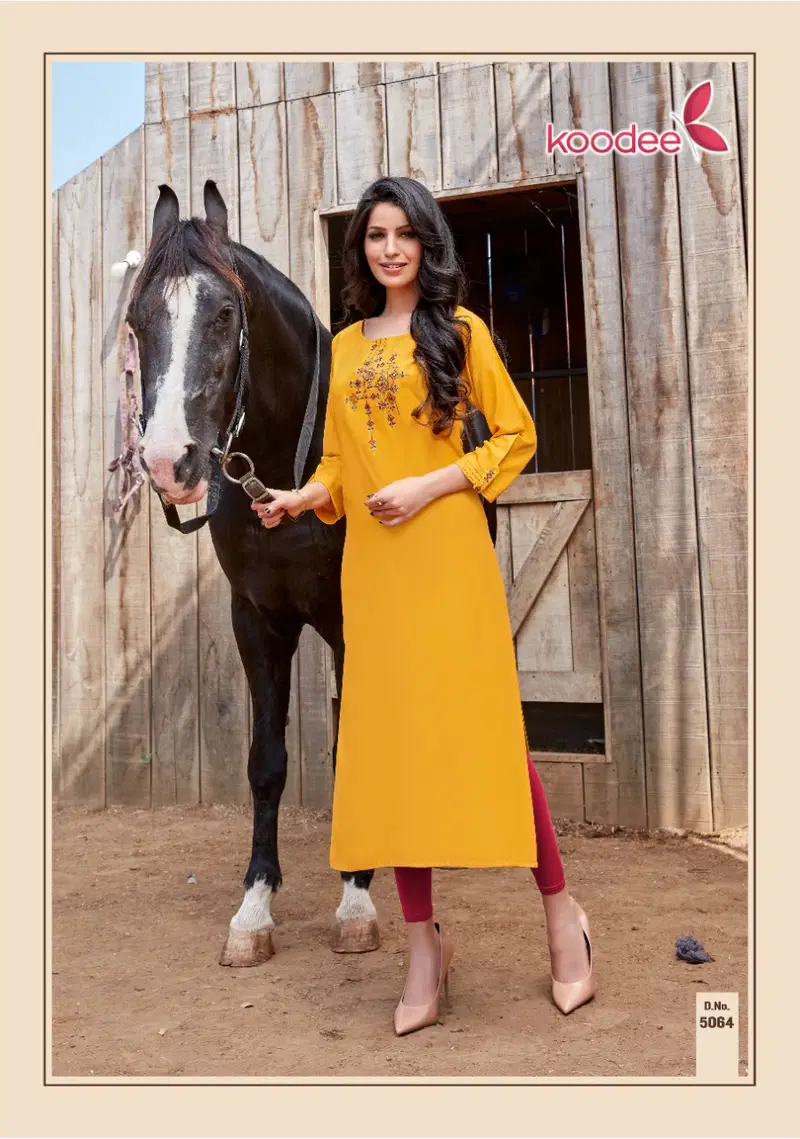 Koodee Pahal 9 Latest Embroidery Work Casual wear Kurtis Collection 